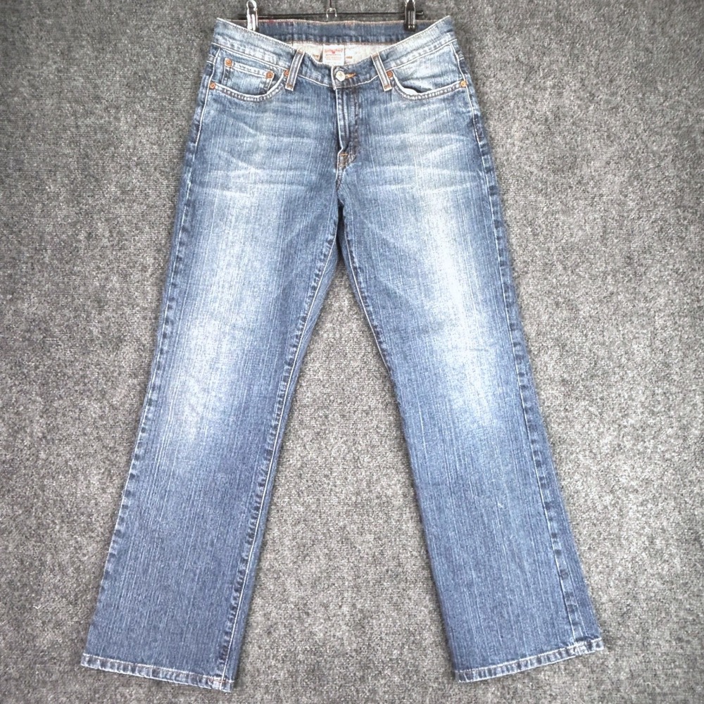 Lucky Brand Dungarees Rider Fit Relaxed Jeans Womens 10/30 Blue Medium Wash Long